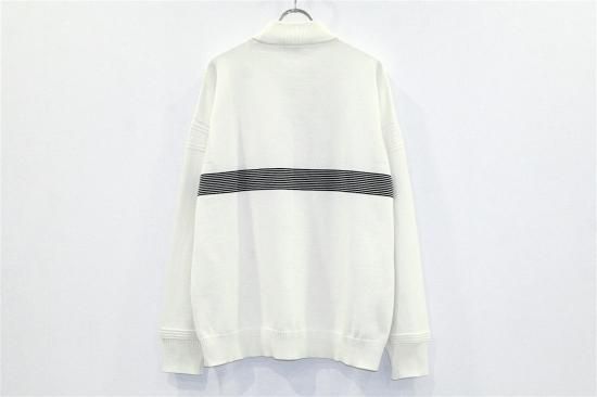 YASHIKI | ヤシキ Kaiko Line Mock Knit(WHITE) / ラインモック YASHIKI | ヤシキ Kaiko Line Mock Knit(WHITE) / ラインモック