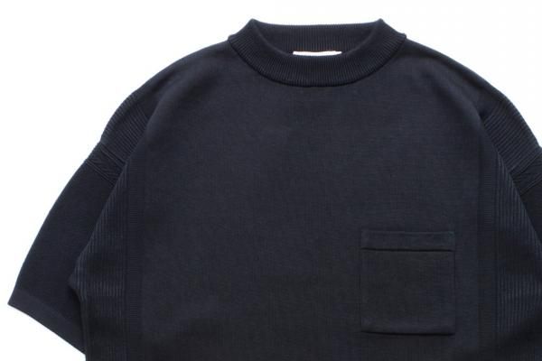 YASHIKI / Seiran Mock Knit (BLACK) /セイランモックニットTEE