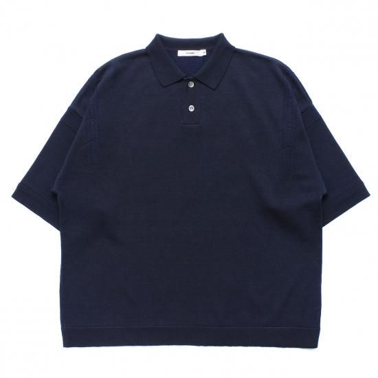 YASHIKI / Mikage Knit Polo (D.NAVY) /ミカゲニットポロシャツ YASHIKI / Mikage Knit Polo (D.NAVY) /ミカゲニットポロシャツ
