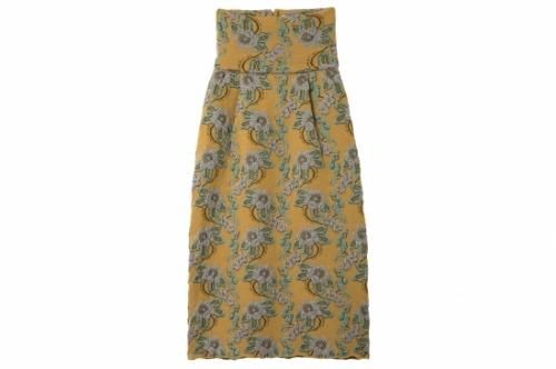 <img class='new_mark_img1' src='https://img.shop-pro.jp/img/new/icons47.gif' style='border:none;display:inline;margin:0px;padding:0px;width:auto;' />TAN / FLOWER MOTIF SKIRT(MUSTARD)