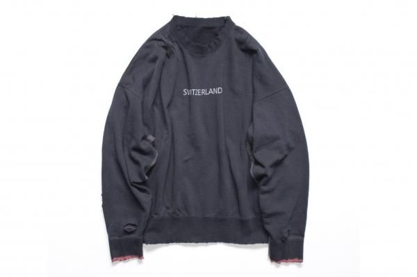 stein / シュタイン | OVERSIZED REBUILD SWEAT HOODED オーバーサイズ スウェット フーディ | S | ブラック | メンズ