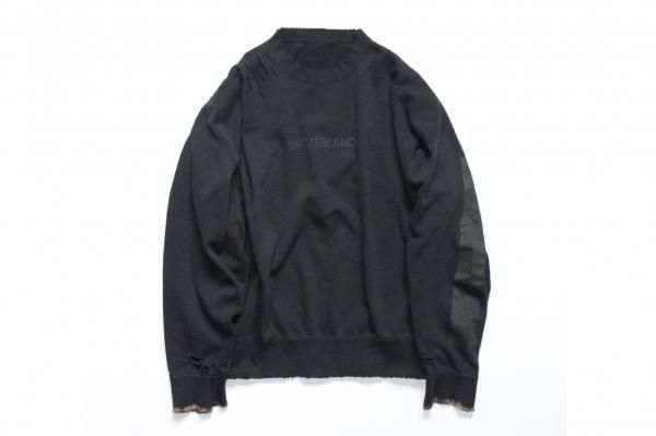 stein | シュタイン OVERSIZED REBUILD SWEAT LS(BLACK) / オーバー 