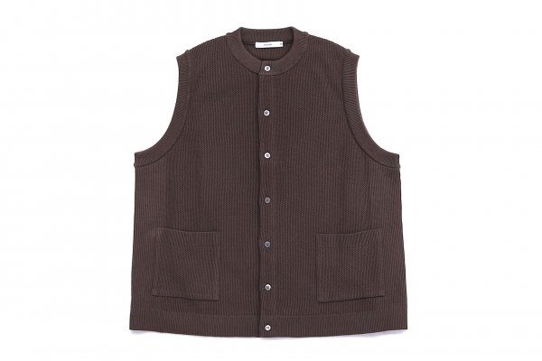 YASHIKI / Tsukushi Knit Vest(BROWN) | ツクシニットベスト(ブラウン 