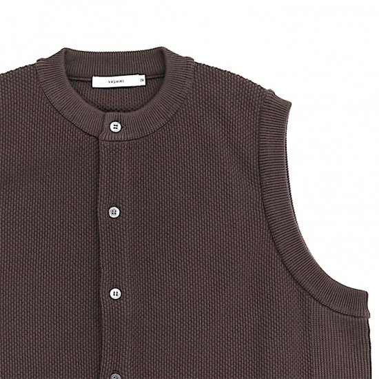 YASHIKI / Tsukushi Knit Vest(BROWN) | ツクシニットベスト(ブラウン