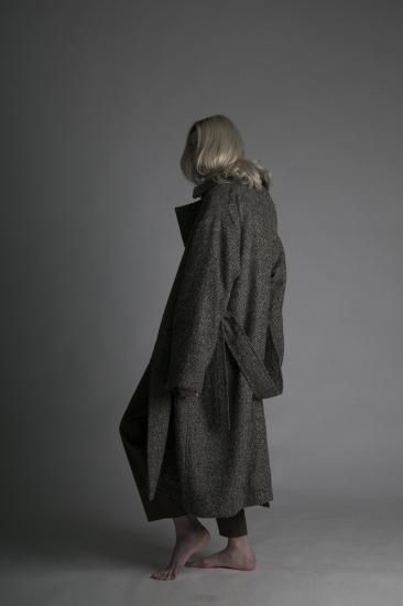 美品 ATHA NEP TWEED MAXI COAT マキシ ツイード ベルト