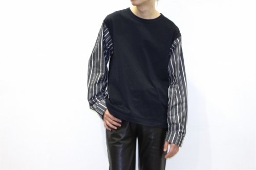<img class='new_mark_img1' src='https://img.shop-pro.jp/img/new/icons47.gif' style='border:none;display:inline;margin:0px;padding:0px;width:auto;' />THEE / stripe long sleeve t-shirts.(NAVY)