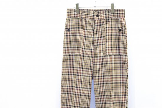 ATHA | アタ HIGH DENSITY BAKER TROUSERS (BROWN CHECK) / ベイカー