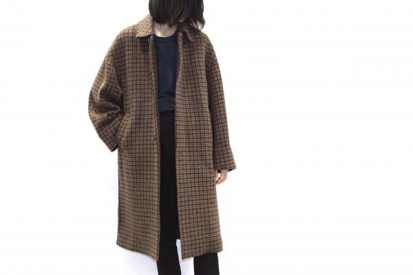 YOKE | DOUBLE JQUARD KNIT BALCOLLAR COAT(BROWN) | ダブルジャガード ...