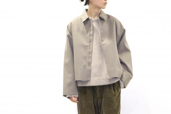 YOKE | CUT-OFF DRIZZLER JACKET(BEIGE PLAID) | カットオフドリズラー ...