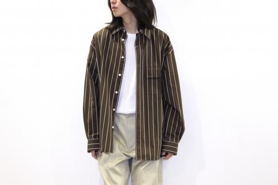no. | ナンバー U/F STRIPE SHIRT(BROWN) / ストライプシャツ no. | ナンバー U/F STRIPE SHIRT(BROWN) / ストライプシャツ