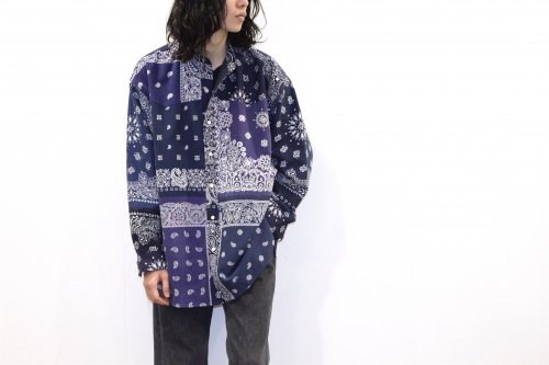 <img class='new_mark_img1' src='https://img.shop-pro.jp/img/new/icons47.gif' style='border:none;display:inline;margin:0px;padding:0px;width:auto;' />Children of the discordance / VINTAGE BANDANA PATCHWORK SHIRT LS(NAVY)