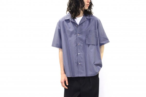YOKE | OPEN COLLAR SHIRTS(BLUE) | オープンカラーシャツ(ブルー)通販 