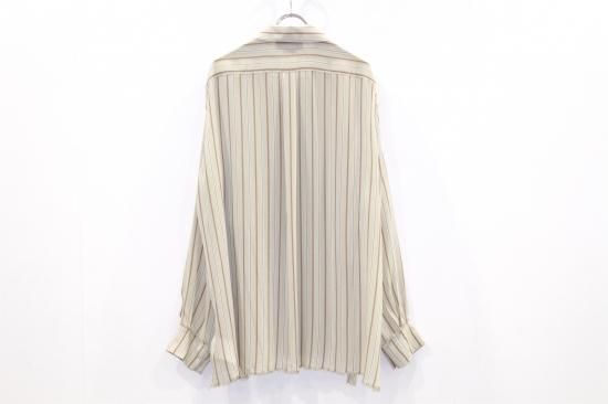 ®️oddy‪✩⃛ 　　ベージュ織ストライプ　４８枚 YOKE | OVER SIZE STRIPE SHIRTS(BEIGE) | オーバーサイズ