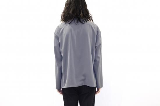 YOKE | SHIRTS CARDIGAN(BLUE GRAY) | シャツカーディガン(ブルー 高額クーポン配布中。 YOKE shirts サイズM cardigan ノーカラージャケット