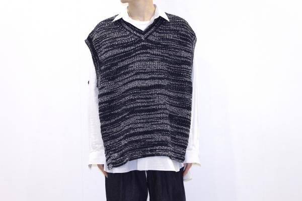 YOKE | 5G OVERSIZED V-NECK KNIT VEST(NAVY) | 5Gオーバーサイズベスト(ネイビー)通販サイト -  京都取扱い店舗 ATTEMPT / アテンプト