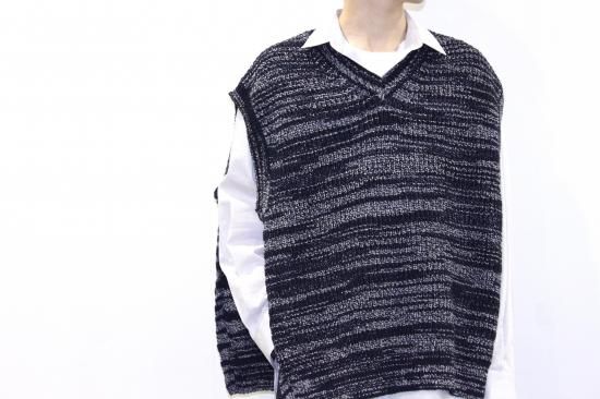 YOKE | 5G OVERSIZED V-NECK KNIT VEST(NAVY) | 5Gオーバー ...