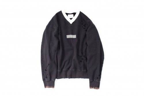 <img class='new_mark_img1' src='https://img.shop-pro.jp/img/new/icons47.gif' style='border:none;display:inline;margin:0px;padding:0px;width:auto;' />stein / ARCHIVE V NECK SWEAT LS(DARK NAVY)