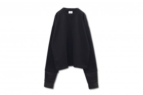 <img class='new_mark_img1' src='https://img.shop-pro.jp/img/new/icons47.gif' style='border:none;display:inline;margin:0px;padding:0px;width:auto;' />no. / SLEEVE LAYERED SWEAT(BLACKxBLACK)