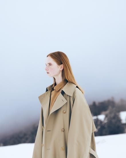 Blanc YM / Silk Grosgrain Trench Coat(GOLD)通販サイト - 京都 Blanc YM / Silk Grosgrain Trench Coat(GOLD)通販サイト - 京都