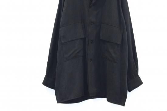 定価¥37,400-【新品】yoke Big Flap Long Shirt YOKE | BIG FLAP LONG SHIRTS(FOG BLACK) | ビッグフラップロング