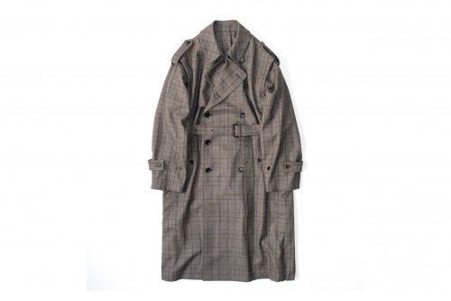 <img class='new_mark_img1' src='https://img.shop-pro.jp/img/new/icons47.gif' style='border:none;display:inline;margin:0px;padding:0px;width:auto;' />stein / DEFORMATION TRENCH COAT(GLEN CHECK)