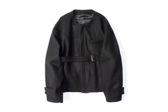 stein | シュタイン NO COLLAR BELTED JACKET(BLACK) / ノー stein | シュタイン NO COLLAR BELTED JACKET(BLACK) / ノー