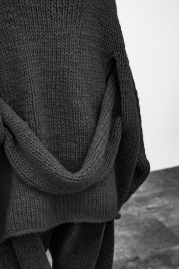 訳あり商品 20AW stein INTERWOVEN HAND KNIT LS ブラック ニット