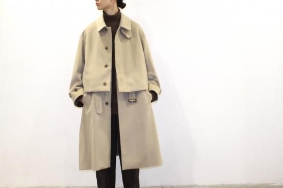 YOKE | 3WAY BAL COLLAR SHARE COAT(BEIGE) | 3WAYバルカラーコート