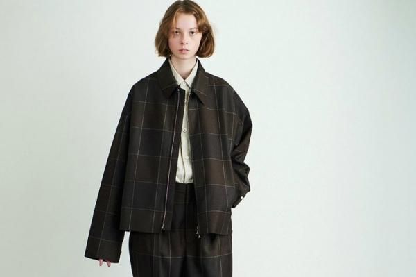 YOKE | CUT-OFF DRIZZLER JACKET(BROWN CHECK) | カットオフドリズラー ...メンズ ブルゾン