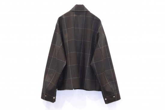 YOKE | CUT-OFF DRIZZLER JACKET(BROWN CHECK) | カット 