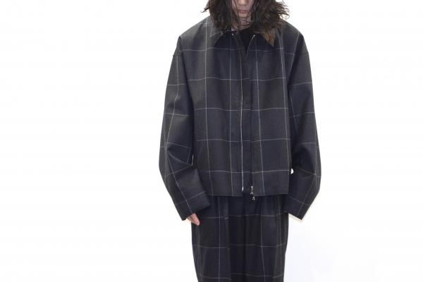 YOKE | CUT-OFF DRIZZLER JACKET(NAVY CHECK) | カットオフドリズラー ...