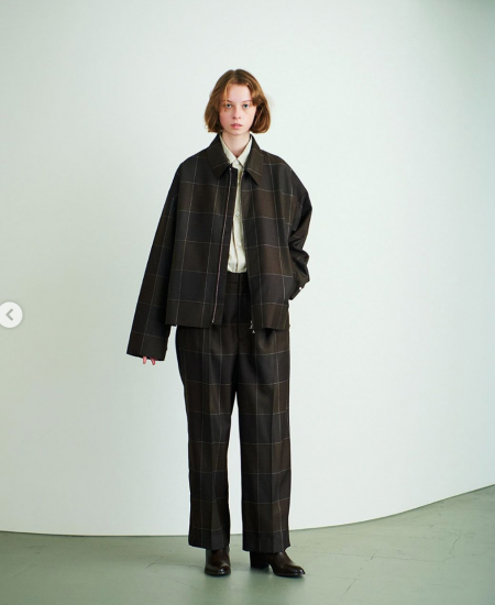YOKE | 1TUCK WIDE TROUSERS(BROWN CHECK) | 1タックワイド YOKE | 1TUCK WIDE TROUSERS(BROWN CHECK) | 1タックワイド