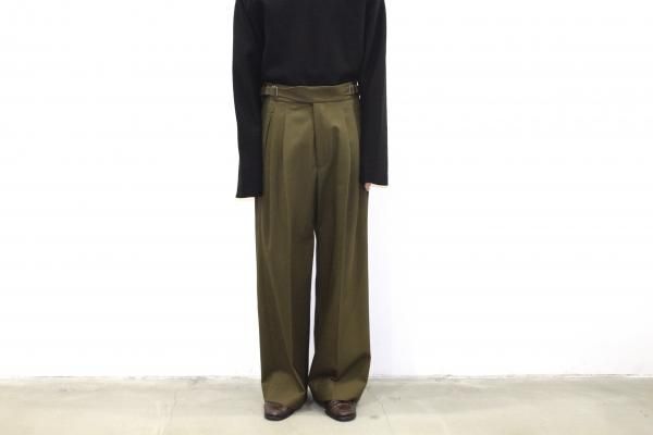 YOKE | 2TUCK WIDE GURKHA TROUSERS(DUSTY BROWN) | 2タックワイド