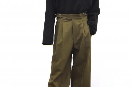 YOKE | 2TUCK WIDE GURKHA TROUSERS(DUSTY BROWN) | 2タックワイド 