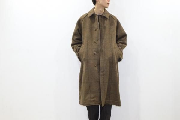 YOAK KNIT BAL COLLAR COAT（BROWN）