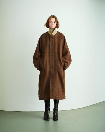 YOKE | REVERSIBLE KNIT BAL COLLAR COAT(BROWN) | リバーシブルニット ...