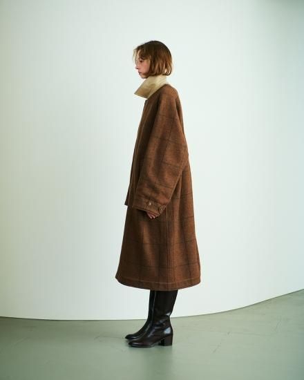 YOKE | REVERSIBLE KNIT BAL COLLAR COAT(BROWN) | リバーシブルニット ...