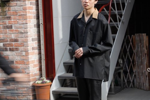 <img class='new_mark_img1' src='https://img.shop-pro.jp/img/new/icons47.gif' style='border:none;display:inline;margin:0px;padding:0px;width:auto;' />no. / OPEN COLLAR SHIRT(BLACK x BEIGE)