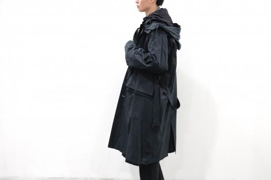 stein 21ss oversized layered hooded coat