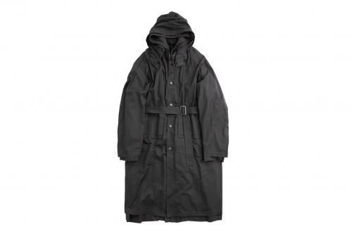 <img class='new_mark_img1' src='https://img.shop-pro.jp/img/new/icons47.gif' style='border:none;display:inline;margin:0px;padding:0px;width:auto;' />stein / OVERSIZED LAYERED HOODED COAT(BLACK)