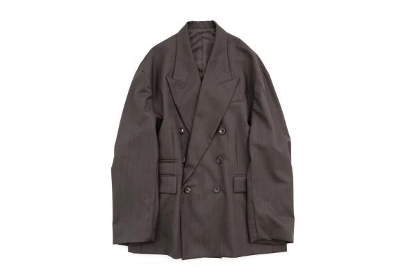 stein   シュタイン OVERSIZED DOUBLE BREASTED PEAKED JACKETBROWN