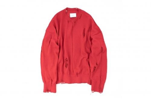 <img class='new_mark_img1' src='https://img.shop-pro.jp/img/new/icons47.gif' style='border:none;display:inline;margin:0px;padding:0px;width:auto;' />stein / OVERSIZED DAMAGED KNIT LS(RED)