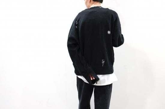 stein | シュタイン OVERSIZED DAMAGED KNIT LS(BLACK stein | シュタイン OVERSIZED DAMAGED KNIT LS(BLACK