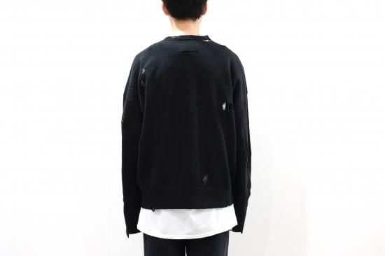 stein | シュタイン OVERSIZED DAMAGED KNIT LS(BLACK stein | シュタイン OVERSIZED DAMAGED KNIT LS(BLACK