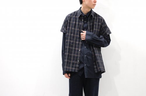 <img class='new_mark_img1' src='https://img.shop-pro.jp/img/new/icons47.gif' style='border:none;display:inline;margin:0px;padding:0px;width:auto;' />no. / OVER SLIT SHIRT(BLACK CHECK)