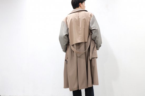 YOKE | RIVERSIBLE DOUBLE-BREASTED COAT(DUSTY TAUPE) | リバーシブル 