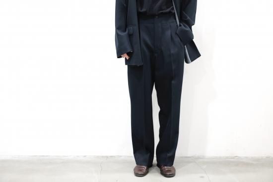 お買得!】 2TUCK WIDE GURKHA TROUSERS #DUSTY NAVY - elephantvillage.in