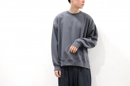 YOKE | OVERSIZED PIPING SWEAT SHIRT(DUSTY NAVY) | パイピング