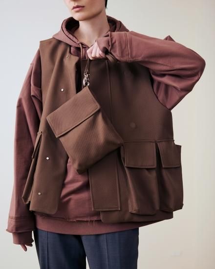 YOKE | RESIZED WIDE HOODIE(TAUPE) | リサイズドワイドフーディー