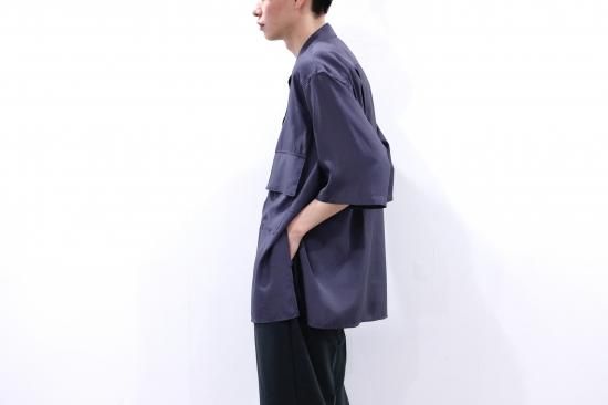 YOKE | HALF SLEEVES BIG FLAP SHIRT(FOG NAVY) | ハーフスリーブ